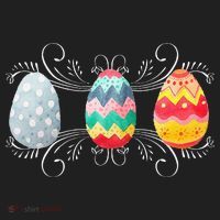 Happy Easter With Decorated Easter Eggs Women's Sweatshirt thumb 2
