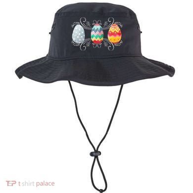 Happy Easter With Decorated Easter Eggs Bucket Hat