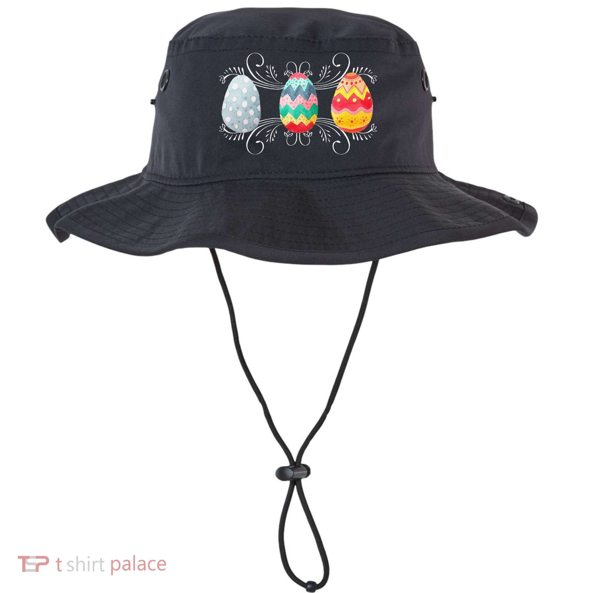 Happy Easter With Decorated Easter Eggs Bucket Hat