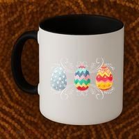 Happy Easter With Decorated Easter Eggs Coffee Mug thumb 2