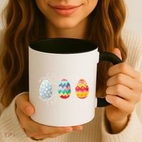 Happy Easter With Decorated Easter Eggs Coffee Mug thumb 3