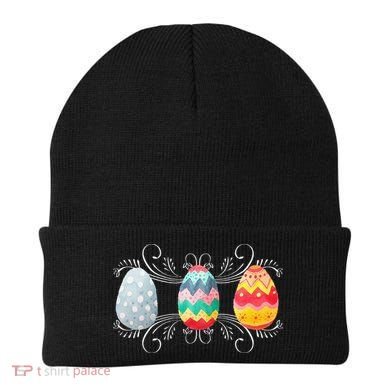 Happy Easter With Decorated Easter Eggs Beanie