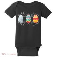 Happy Easter With Decorated Easter Eggs Baby Bodysuit thumb 0