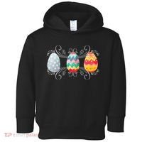 Happy Easter With Decorated Easter Eggs Toddler Hoodie thumb 0