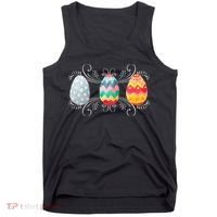 Happy Easter With Decorated Easter Eggs Tank Top thumb 0