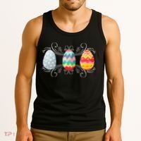 Happy Easter With Decorated Easter Eggs Tank Top thumb 3