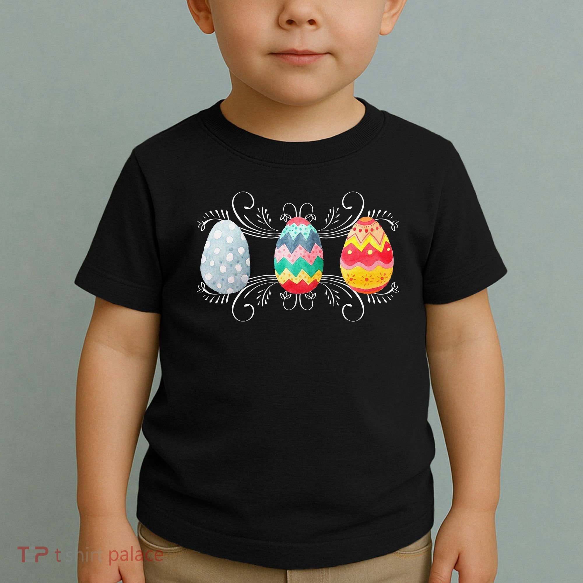 Happy Easter With Decorated Easter Eggs Toddler T-Shirt