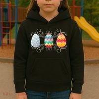 Happy Easter With Decorated Easter Eggs Kids Hoodie thumb 3