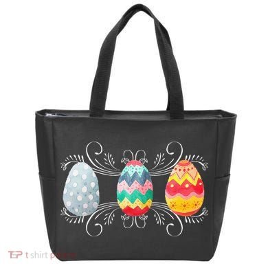 Happy Easter With Decorated Easter Eggs Bag