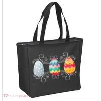 Happy Easter With Decorated Easter Eggs Tote Bag thumb 2