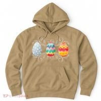 Happy Easter With Decorated Easter Eggs Hoodie thumb 0