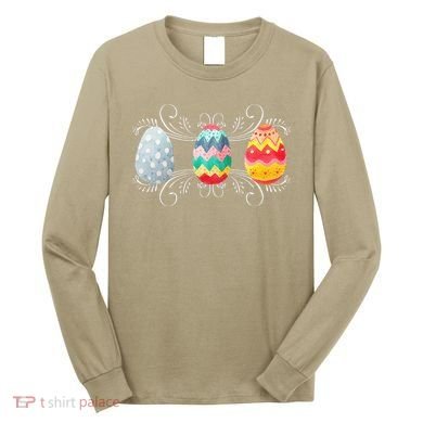 Happy Easter With Decorated Easter Eggs Long Sleeve Shirt