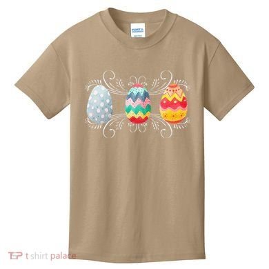 Happy Easter With Decorated Easter Eggs Kids T-Shirt