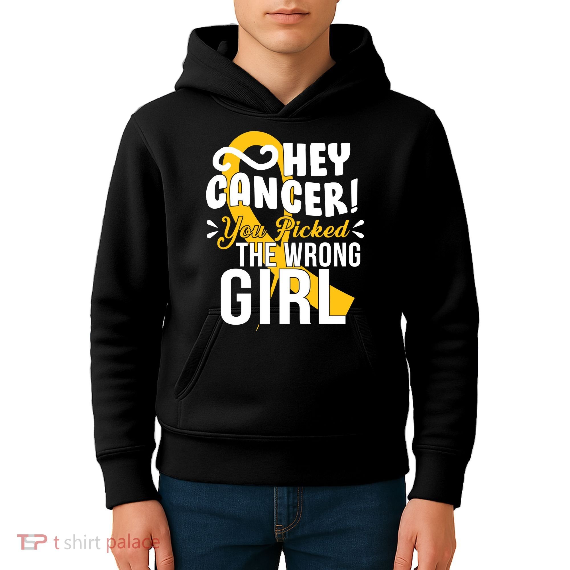 Hey Cancer You Picked The Wrong Girl Kids Hoodie