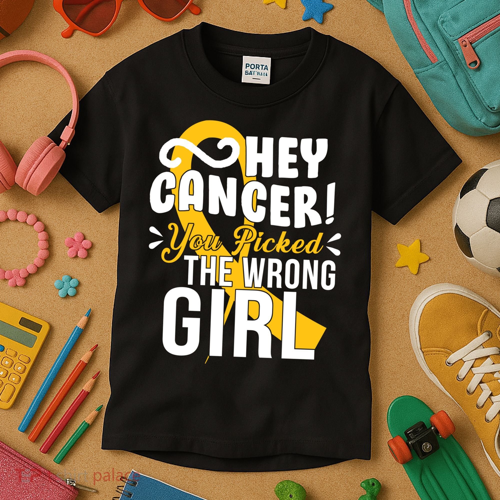 Hey Cancer You Picked The Wrong Girl Kids T-Shirt