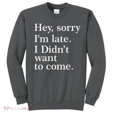 Hey, Sorry I'm Late. I Didn't Want To Come. Sweatshirt