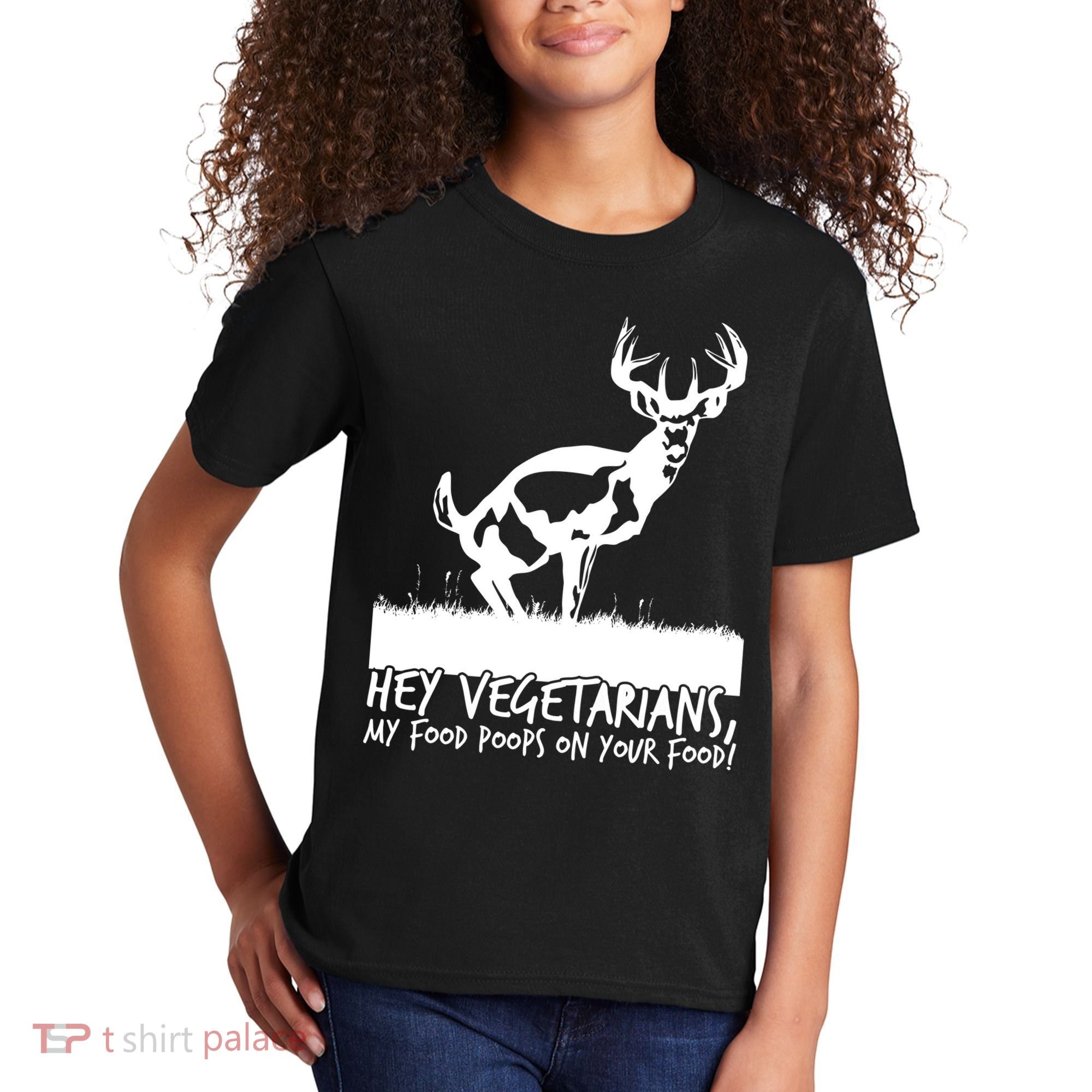 Hey Vegetarian My Food Poops On Your Food Kids T-Shirt