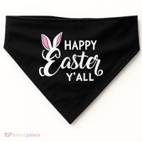 Happy Easter Y’all Easter Day Ears Bunny Girl Women USA-Made Doggie Bandana thumb 0