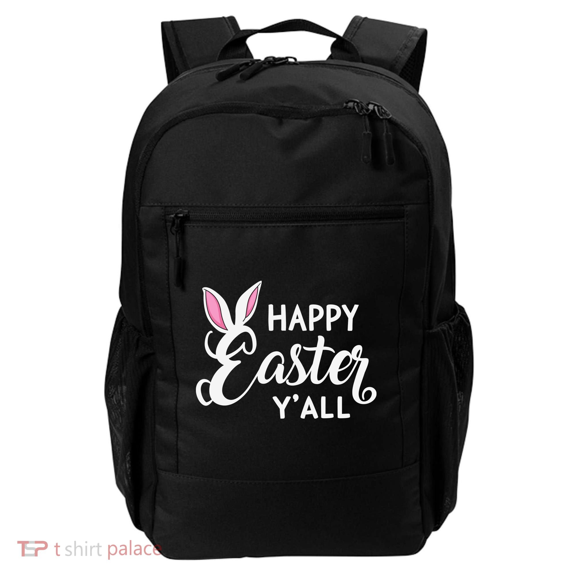 Happy Easter Y’all Easter Day Ears Bunny Girl Women Backpack