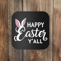 Happy Easter Y’all Easter Day Ears Bunny Girl Women Coaster thumb 0
