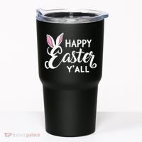 Happy Easter Y’all Easter Day Ears Bunny Girl Women Tumbler thumb 0