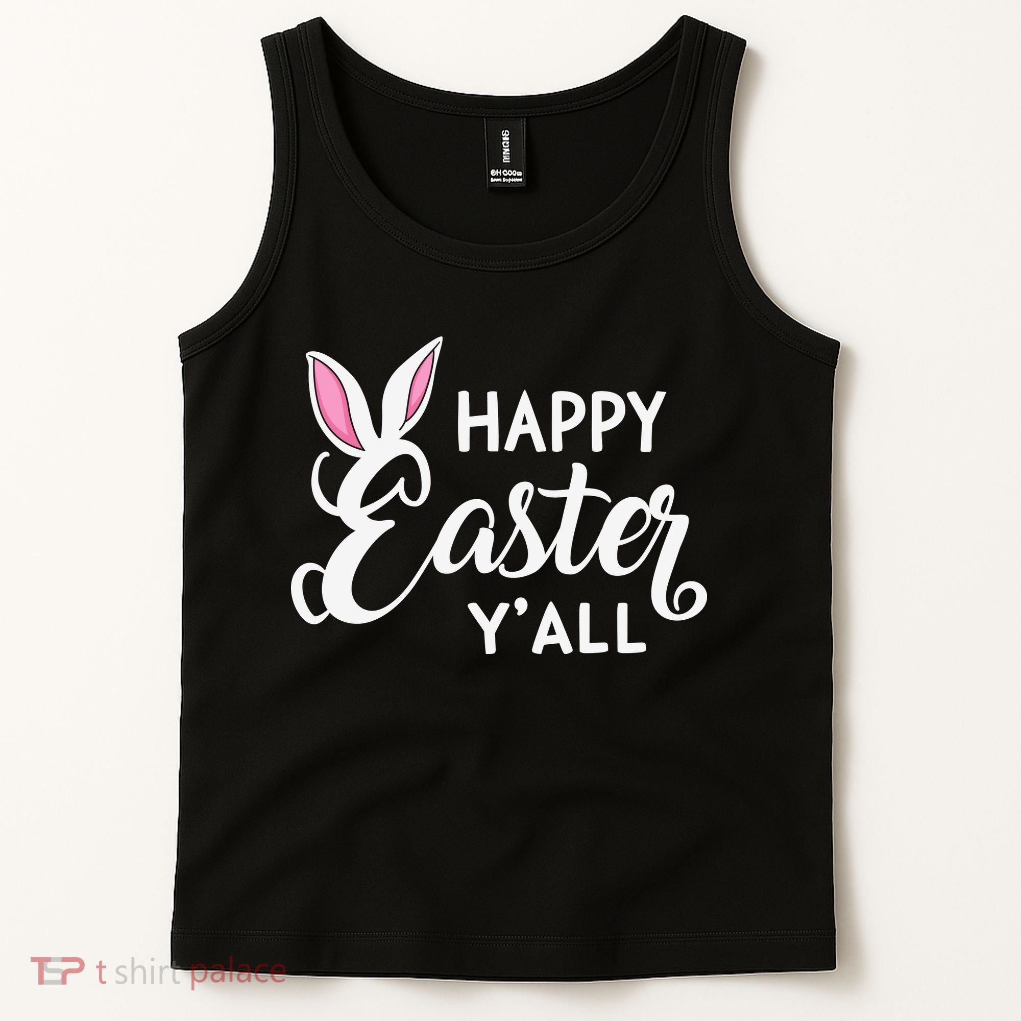 Happy Easter Y’all Easter Day Ears Bunny Girl Women Tank Top