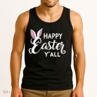 Happy Easter Y’all Easter Day Ears Bunny Girl Women Tank Top thumb 3