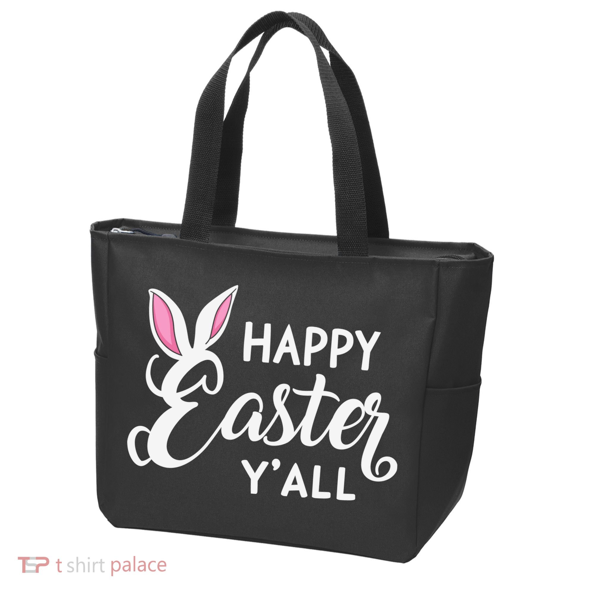 Happy Easter Y’all Easter Day Ears Bunny Girl Women Tote Bag