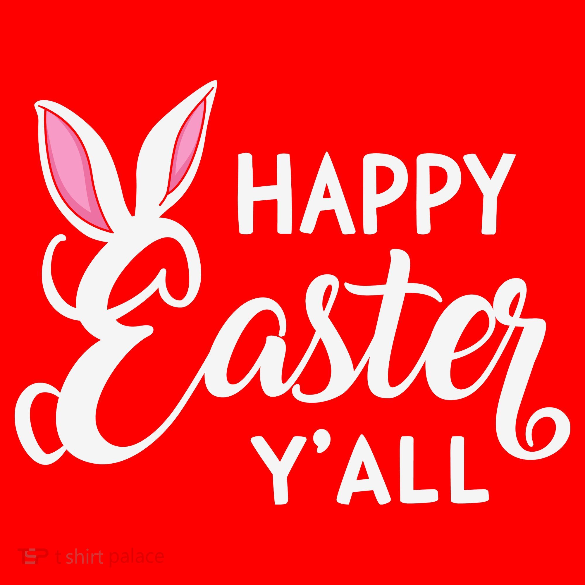 Happy Easter Y’all Easter Day Ears Bunny Girl Women Santa Hat
