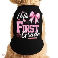 Hello First 1st Grade First Day Of School Coquette Teacher Doggie Tank thumb 0