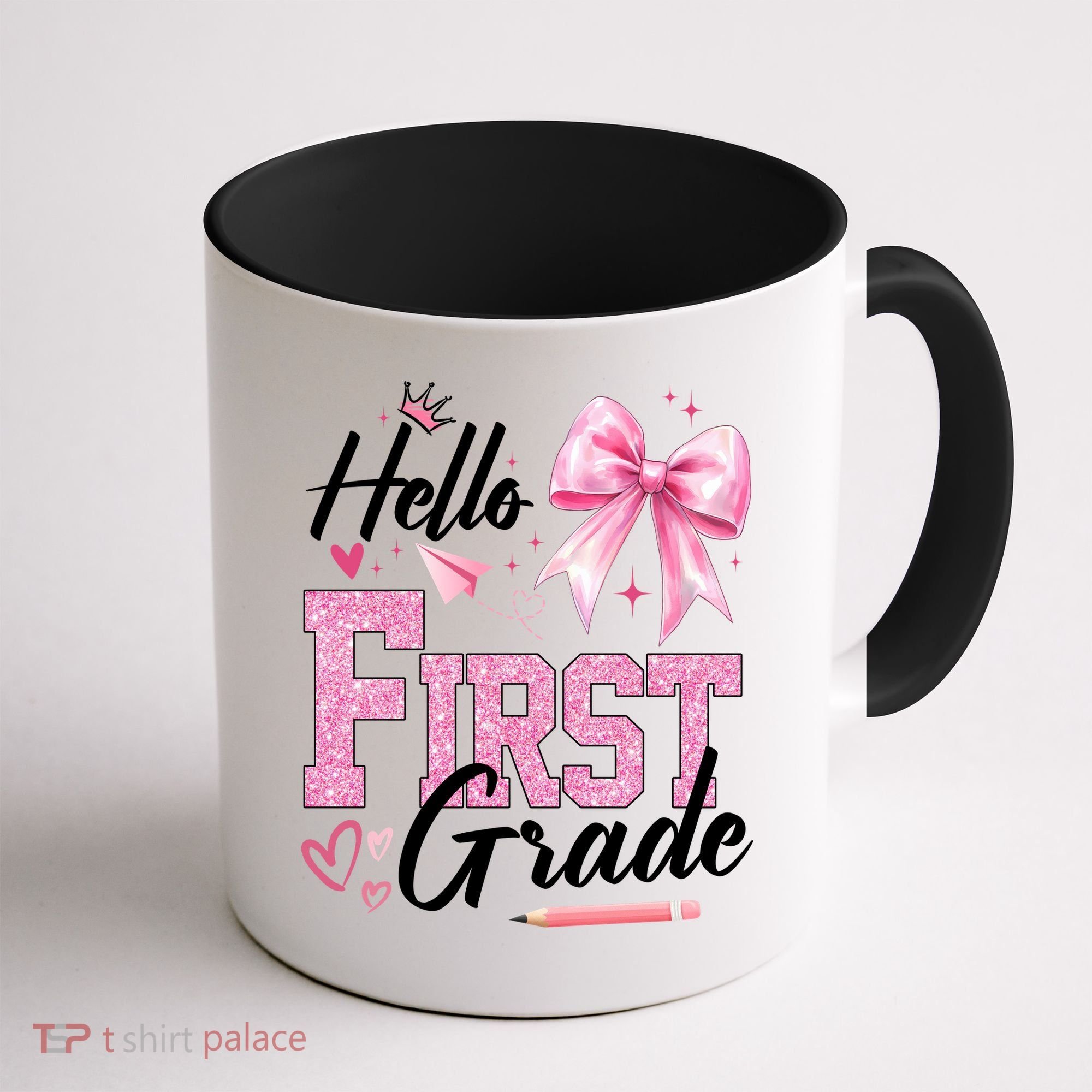 Hello First 1st Grade First Day Of School Coquette Teacher Coffee Mug