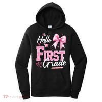 Hello First 1st Grade First Day Of School Coquette Teacher Women's Hoodie thumb 0