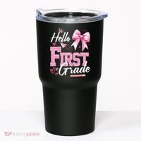 Hello First 1st Grade First Day Of School Coquette Teacher Tumbler thumb 0