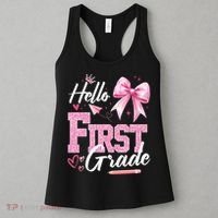 Hello First 1st Grade First Day Of School Coquette Teacher Women's Tank Top thumb 3