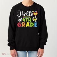 Hello Fourth 4th Grade Happy First Day Of School Women's Sweatshirt thumb 0