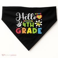 Hello Fourth 4th Grade Happy First Day Of School USA-Made Doggie Bandana thumb 0