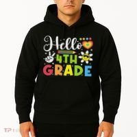 Hello Fourth 4th Grade Happy First Day Of School Hoodie thumb 2