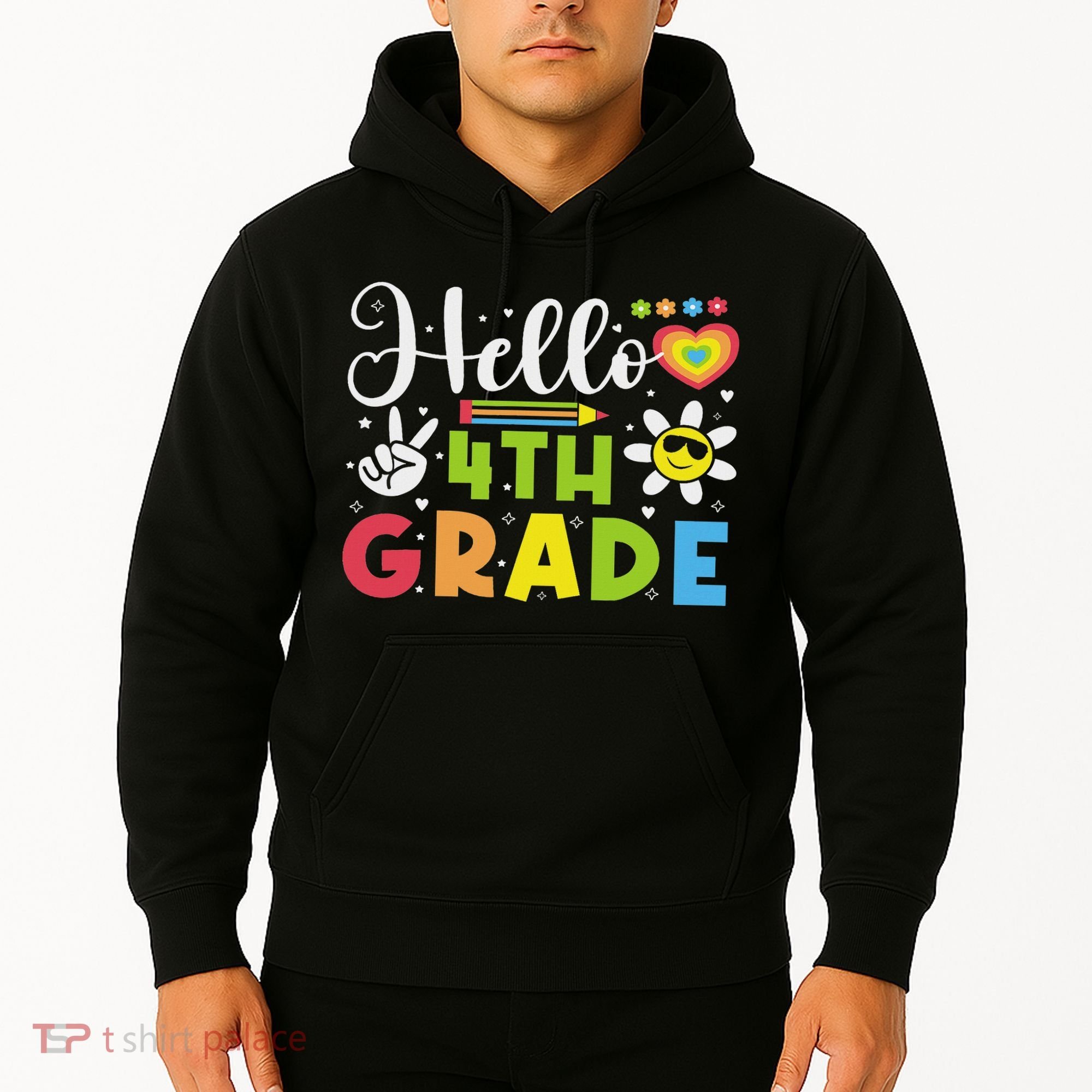Hello Fourth 4th Grade Happy First Day Of School Hoodie