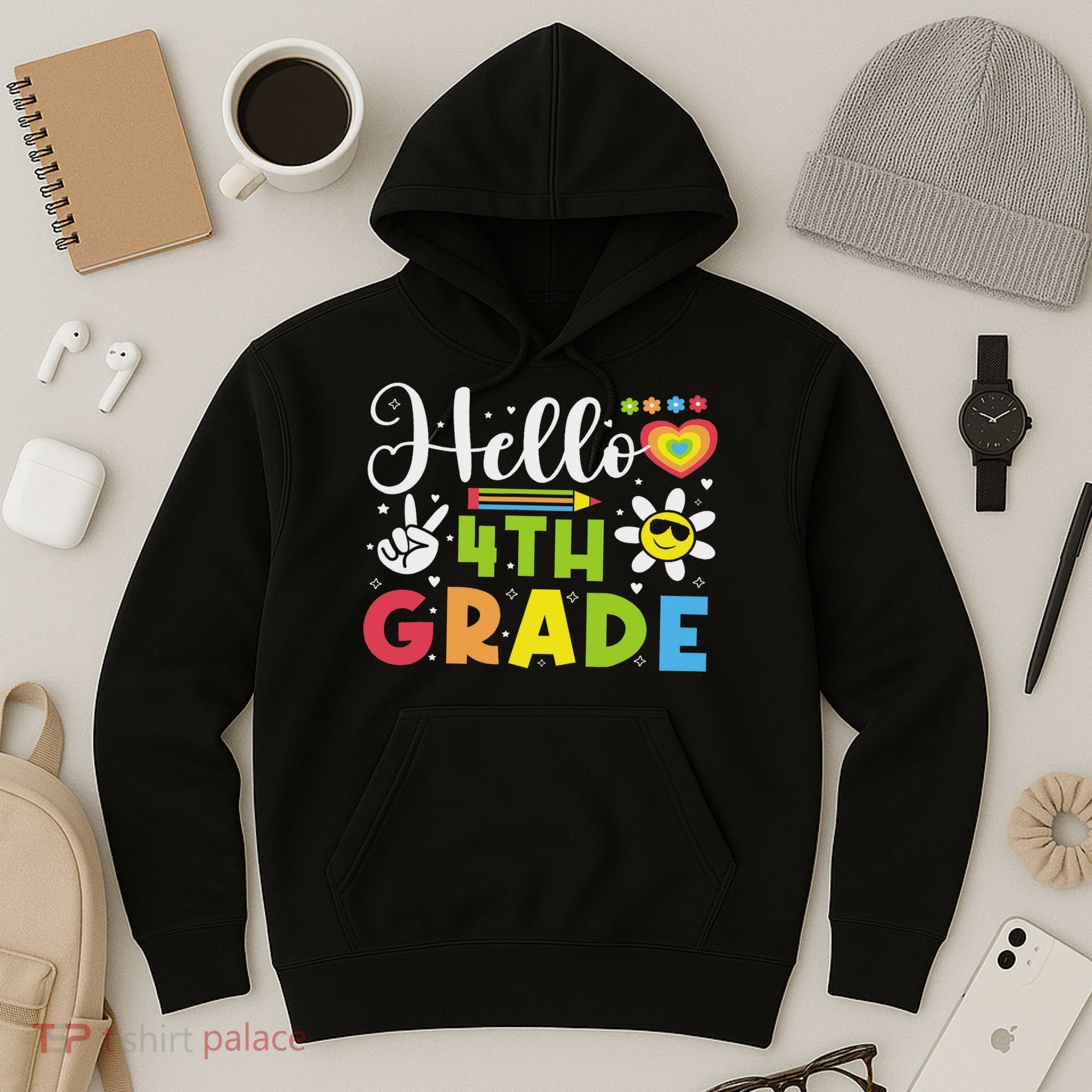 Hello Fourth 4th Grade Happy First Day Of School Hoodie