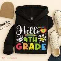 Hello Fourth 4th Grade Happy First Day Of School Hoodie thumb 4