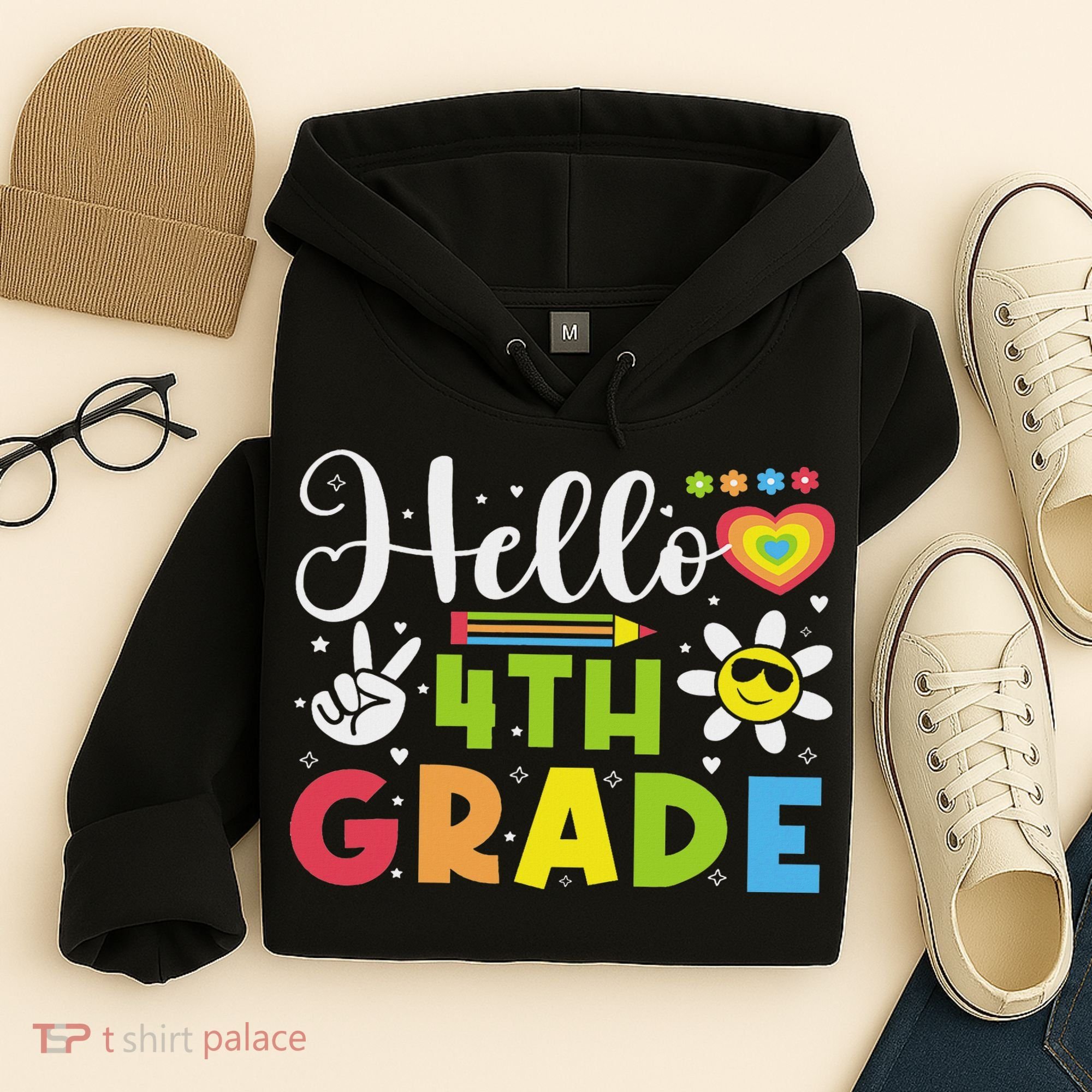 Hello Fourth 4th Grade Happy First Day Of School Hoodie