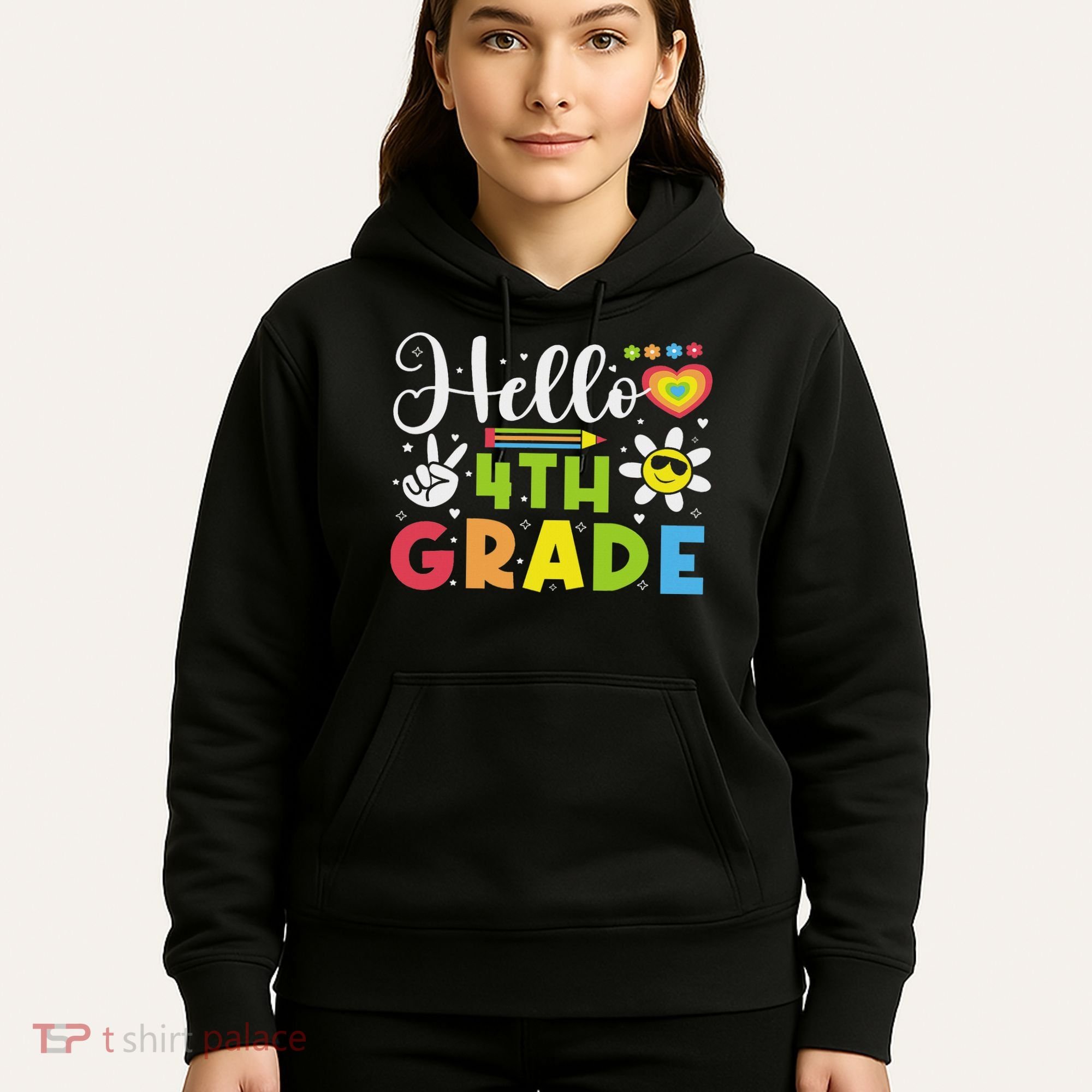 Hello Fourth 4th Grade Happy First Day Of School Hoodie