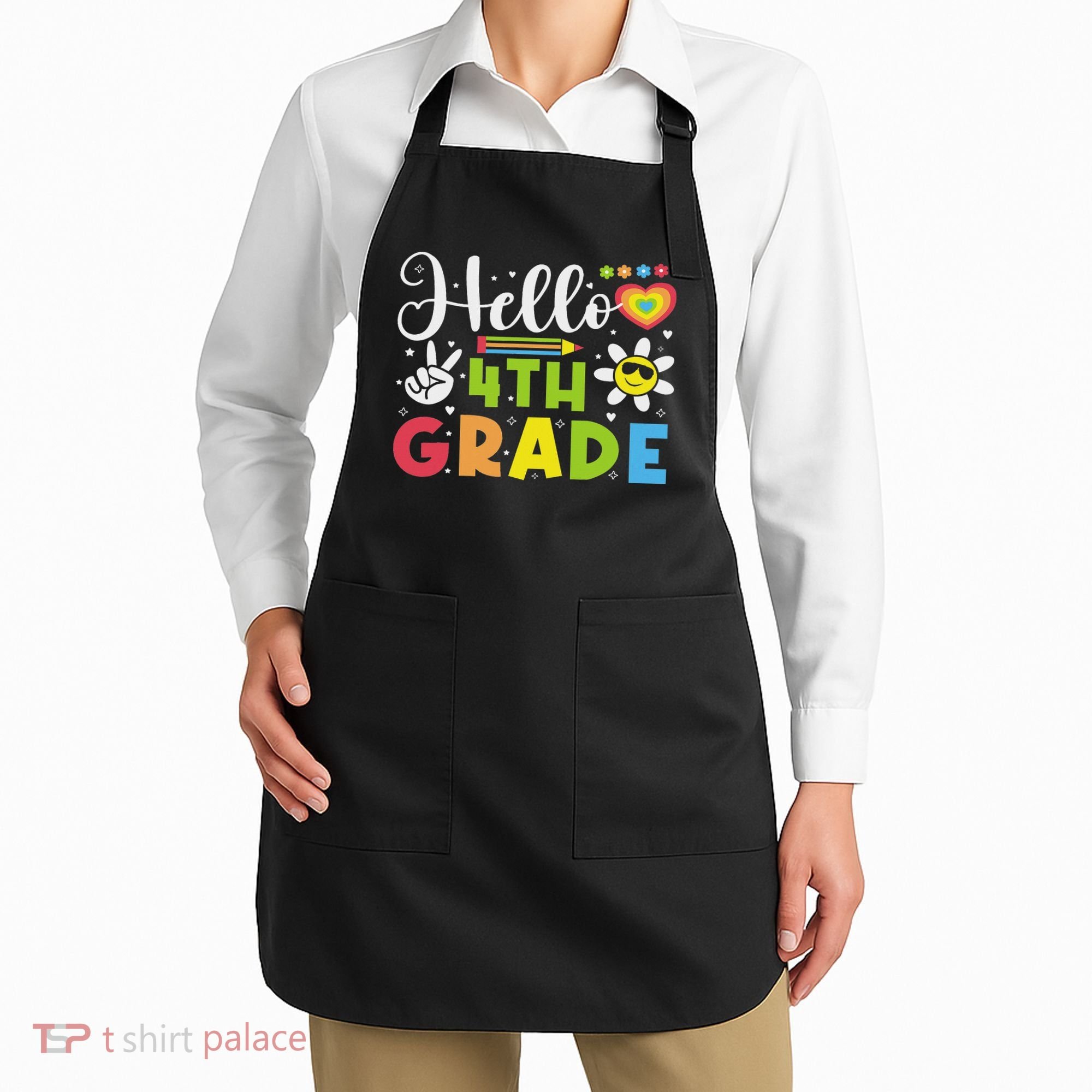 Hello Fourth 4th Grade Happy First Day Of School Apron
