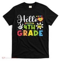 Hello Fourth 4th Grade Happy First Day Of School T-Shirt thumb 0