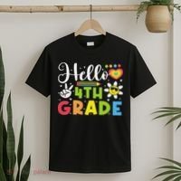 Hello Fourth 4th Grade Happy First Day Of School T-Shirt thumb 2