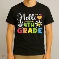 Hello Fourth 4th Grade Happy First Day Of School T-Shirt thumb 3