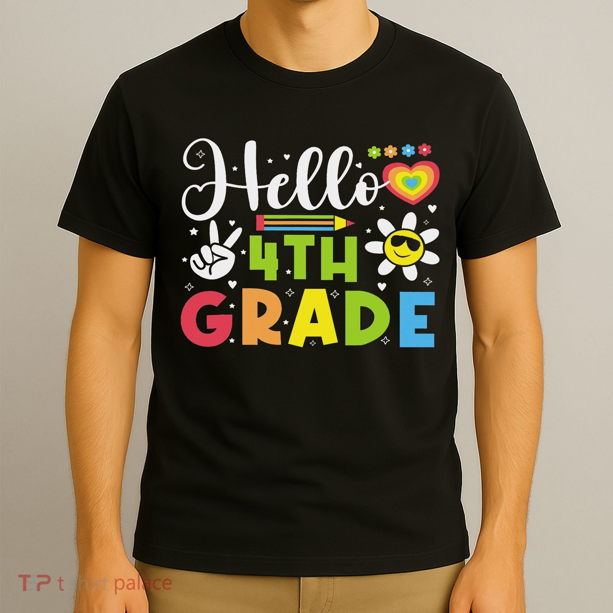 Hello Fourth 4th Grade Happy First Day Of School T-Shirt