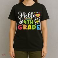 Hello Fourth 4th Grade Happy First Day Of School T-Shirt thumb 4
