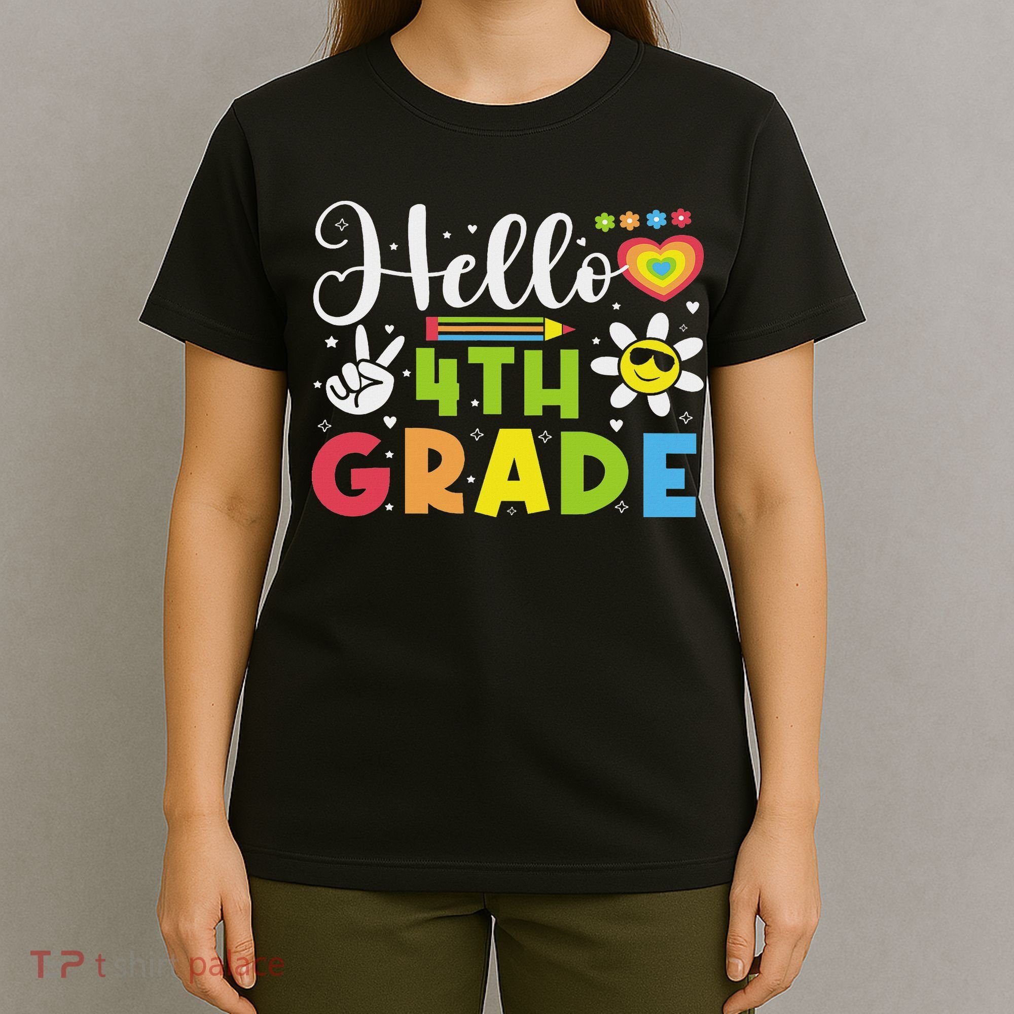 Hello Fourth 4th Grade Happy First Day Of School T-Shirt