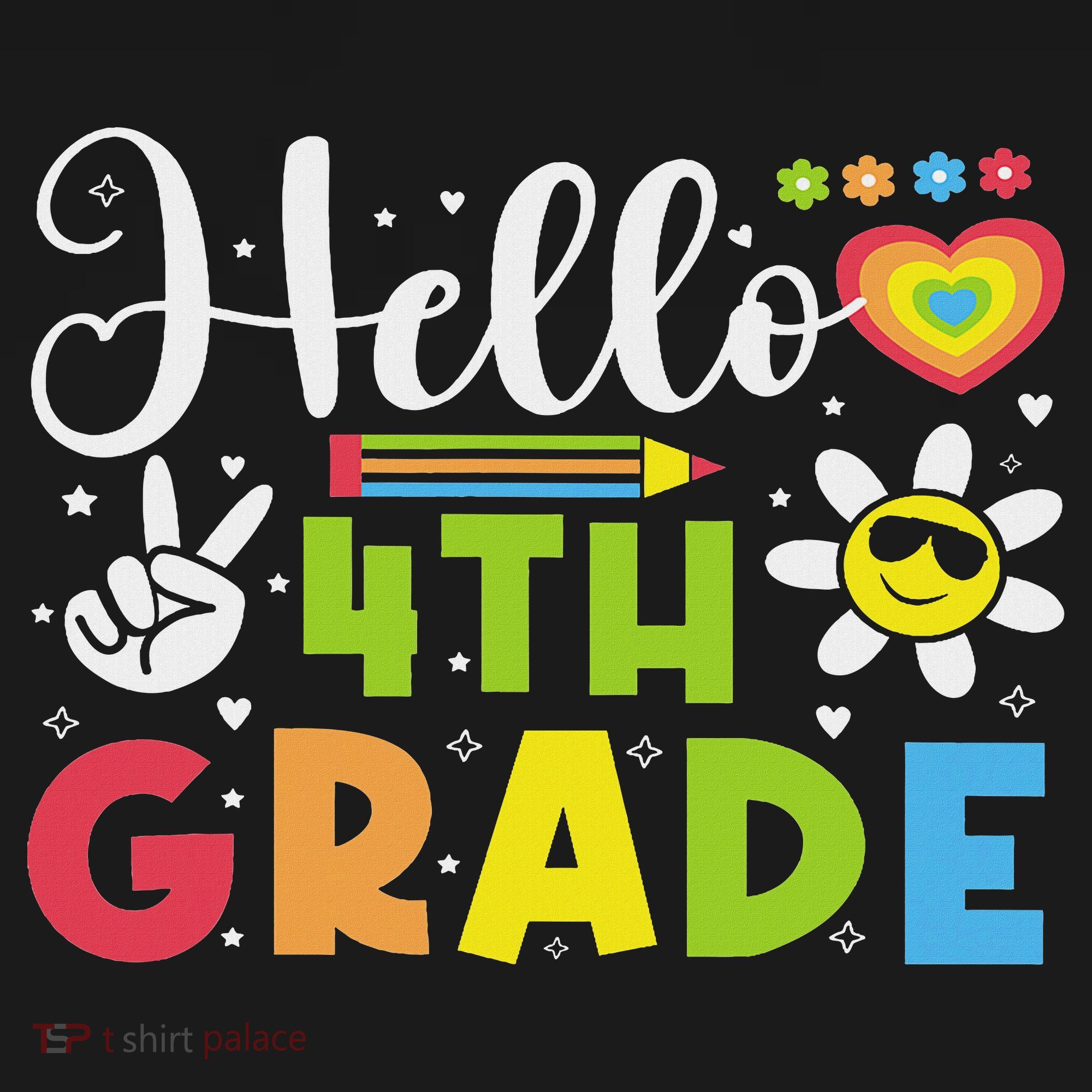 Hello Fourth 4th Grade Happy First Day Of School Pom Pom 12in Knit Beanie